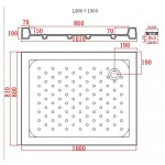 Walrus WR-186007 陶瓷長方形花灑盆 - 80x100cm，中國製造
