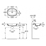 Roca A3270Y6000 The Gap 半嵌入式面盆 - 歐洲製造，橢圓形設計