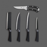 JNC JNC-SSKKP6-BK 不銹鋼廚房刀具及鉸剪套裝 (5件裝) (黑色)