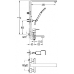 Well Bloom Italy 8166C-D56PB 黑色雨淋花灑套裝 (1150mm高)