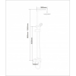 Well Bloom Italy 9005雨淋花灑套裝：多種出水模式，高度可調，890-1320mm