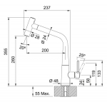 Franke PT193G Icon可拉出式水槽龍頭 (黑色)：義大利製造，可拉出設計，200mm出水嘴距離