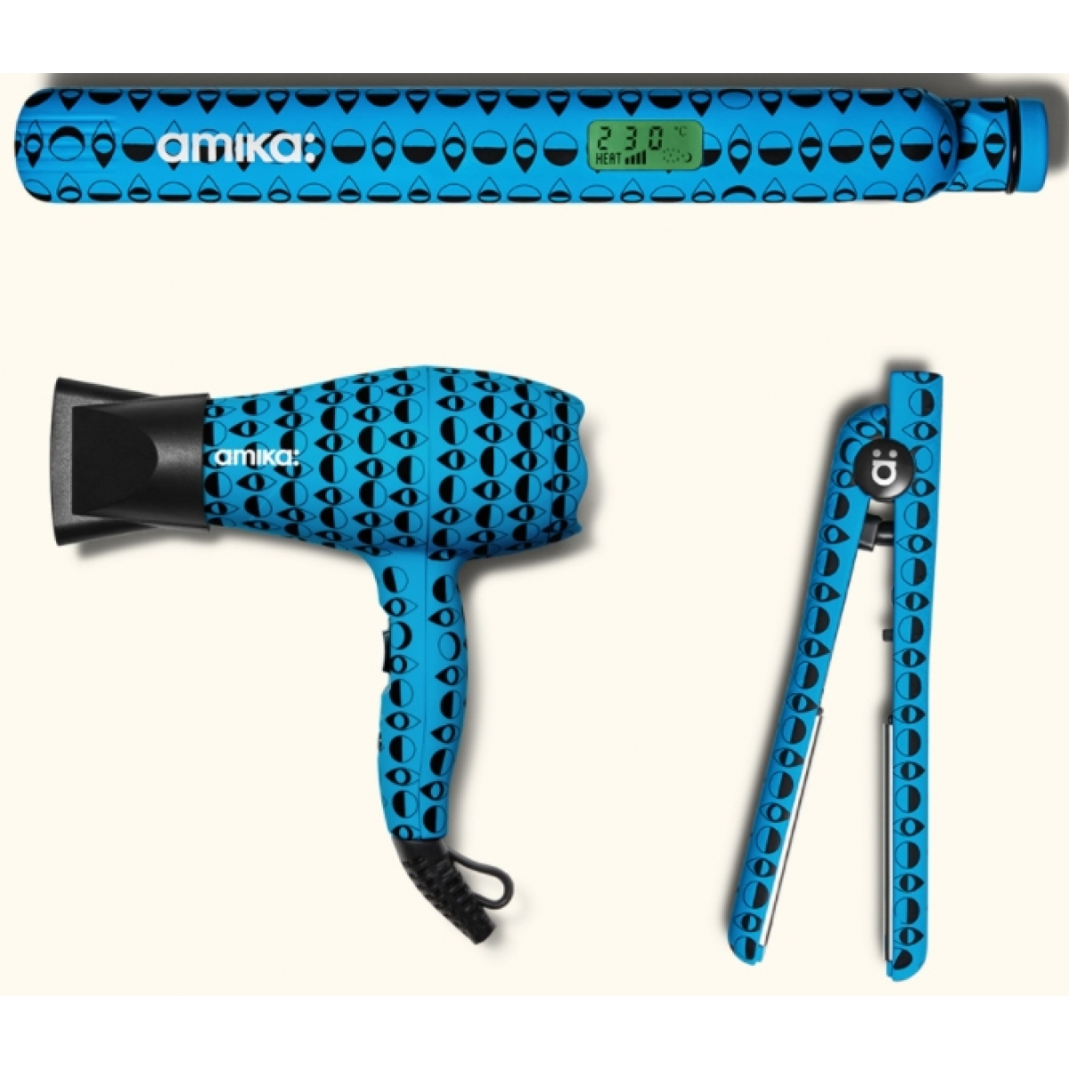Amika DRYSET23吹整造型套裝 (Williamsburg)：數碼鈦金屬造型器，迷你風筒，適合所有髮質
