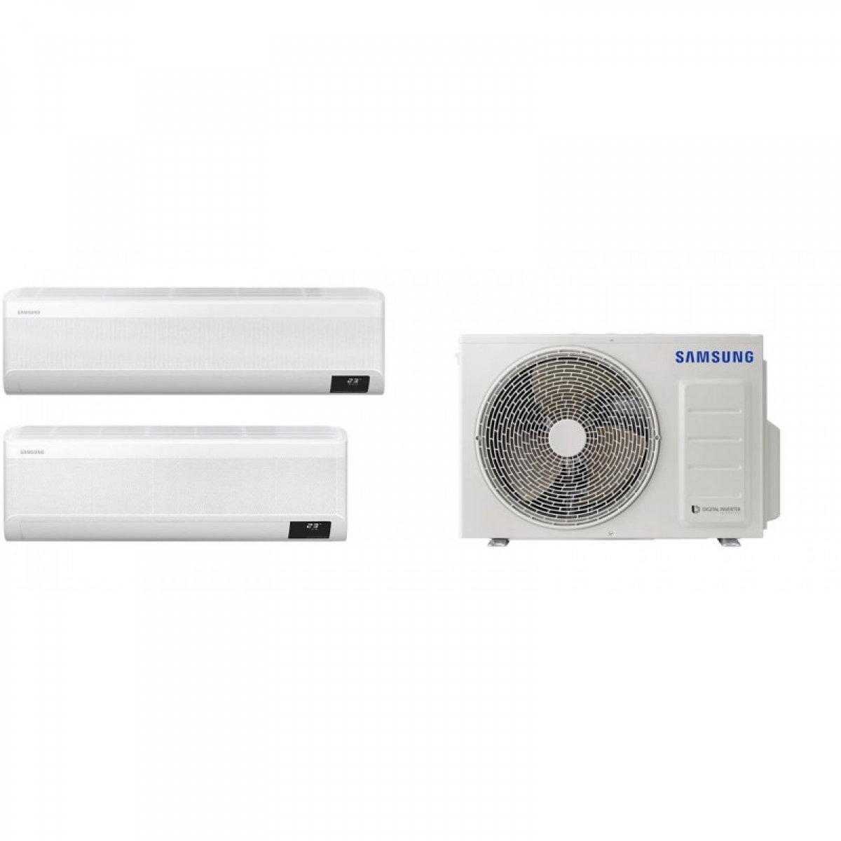 Samsung 三星AJ050TXJ2KH/EA+AJ020+AJ050 1拖2變頻冷暖冷氣機：Wind-Free無風技術，5.0kW製冷，泰國製造