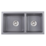 Kitco FQ-800-BK 石英雙鋅盆 (黑色) (795 x 430mm)