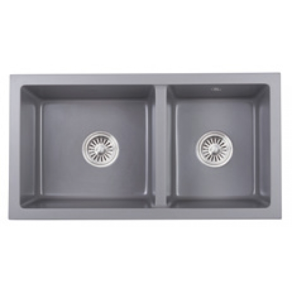 Kitco FQ-800-WH石英雙水槽 (白色)：795x430mm，耐熱耐磨，台上台下兩用