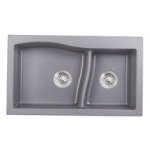 Kitco XW-810-WH 石英雙鋅盆 (白色) (795 x 475mm)