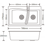 Kitco XW-810-OT 795x475mm石英雙鋅盆 (燕麥色)
