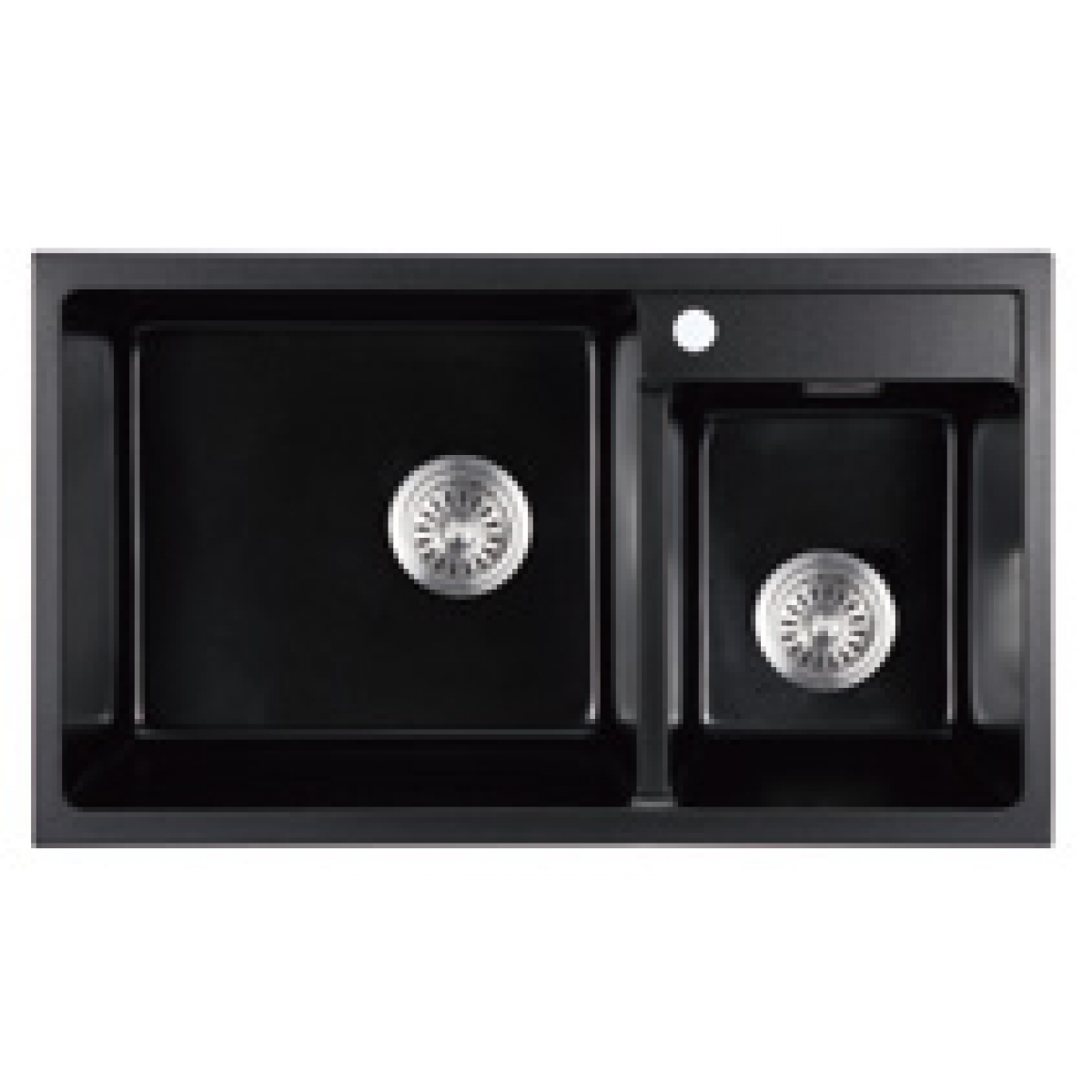 Kitco XW-850-BK 石英台上式雙鋅盆 (黑色, 845x500mm)