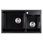 Kitco XW-850-BK 石英雙鋅盆 (黑色) (845 x 500mm)
