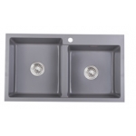 Kitco XW-885-WH 石英雙鋅盆 (白色) (880 x 500mm)