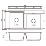 Kitco XW-885-OT 880x500mm石英雙鋅盆 (燕麥色)