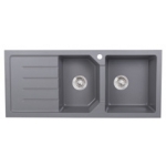 Kitco XW-1150L-BK 石英雙鋅盆 (黑色) (1140 x 500mm)