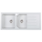 Kitco XW-1150R-WH 石英雙鋅盆 (白色) (1140 x 500mm)