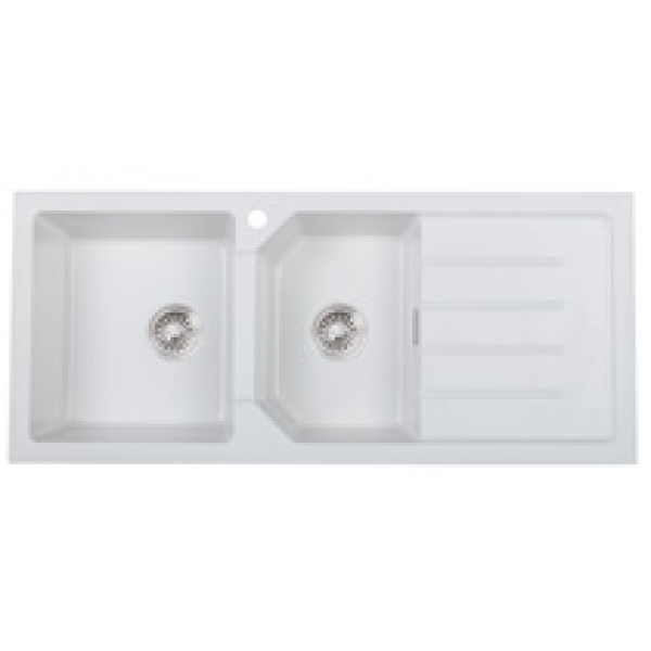 Kitco XW-1150R-PL 1140x500mm石英雙鋅盆 (珍珠灰色)