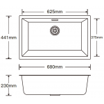 Kitco FQ-680-OT 680x441mm石英鋅盆 (燕麥色)