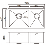 Kitco R10-4428 不鏽鋼雙盆 (台上/台下兩用)