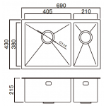 Kitco R10-4468 不鏽鋼雙盆 (台上/台下兩用)