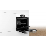 【展銷品】 Bosch HSG636BW1 71公升 嵌入式蒸焗爐（玻璃白）：12種加熱模式、4種蒸煮模式、TFT觸控顯示屏