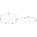 Baumatic BQSDA8245LG 廚房雙頭水槽 (淺灰色)