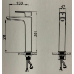 Well Bloom Italy 5003 黑叻高身面盆龍頭