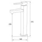 Well Bloom Italy 3001C 鍍鉻色高身面盆龍頭
