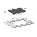 Cristal 尼斯 CI-288PS 71CM 嵌入式電磁爐 - 法國製造 | 3000W共享火力