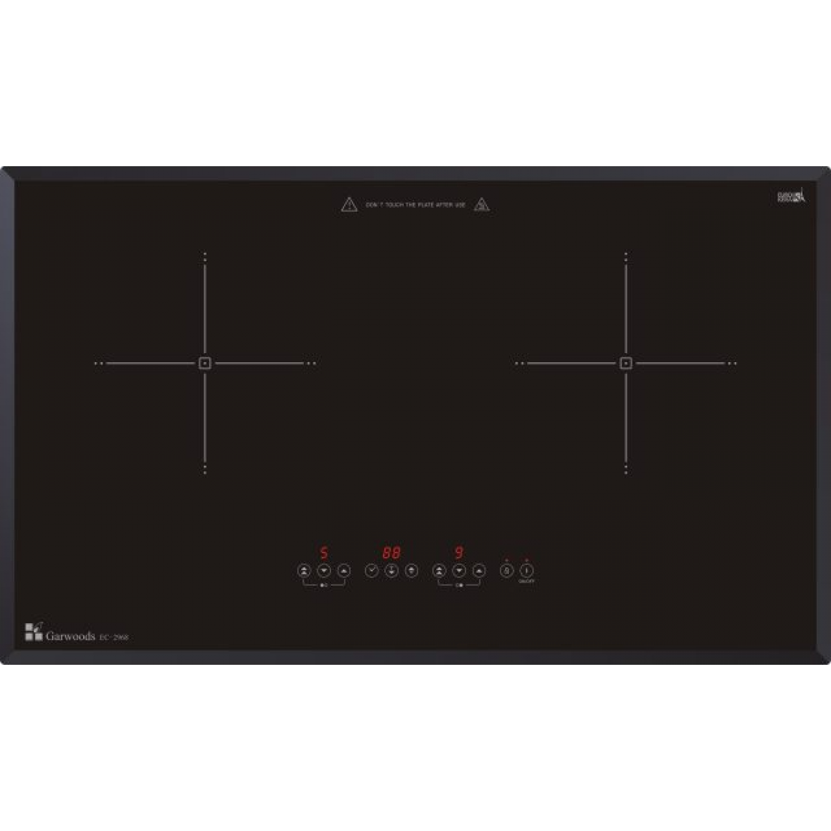 GARWOODS 樂思 EC-2968 2800W 75厘米 嵌入式雙頭電磁爐 (拉絲鉛灰)