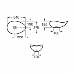 Roca A327A13000 Ohtake 橢圓形檯上洗手盆