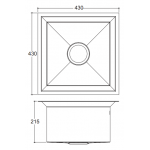Kohler K-3883T-F-NA Poise 17吋不銹鋼下崁式廚房鋅盆