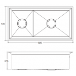 Kohler K-3882T-F-NA Poise 32吋不銹鋼下崁式廚房雙鋅盆