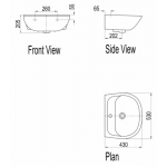 Rigel LH109 掛牆式面盆 - 高光表面、易於清潔
