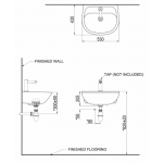 Rigel LH109 掛牆式面盆 - 高光表面、易於清潔