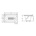 Bellini Italy ZYA8/1000 鑄鐵浴缸 - 1000x700mm、防滑設計