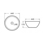 Bellini K96 座檯洗手盆 - 440mm直徑、陶瓷材質