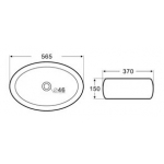 Bellini K174 座檯洗手盆 - 565x370mm、陶瓷材質