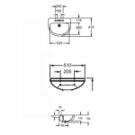 Bellini IM11076C 掛牆式洗臉盆連柱 - 510x410mm、白色