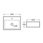 Bellini K02 座檯洗手盆 - 520x430mm、陶瓷材質