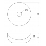 Bellini MA4545GL 座檯洗手盆 - 450x450mm、MASA Galala霧面材質