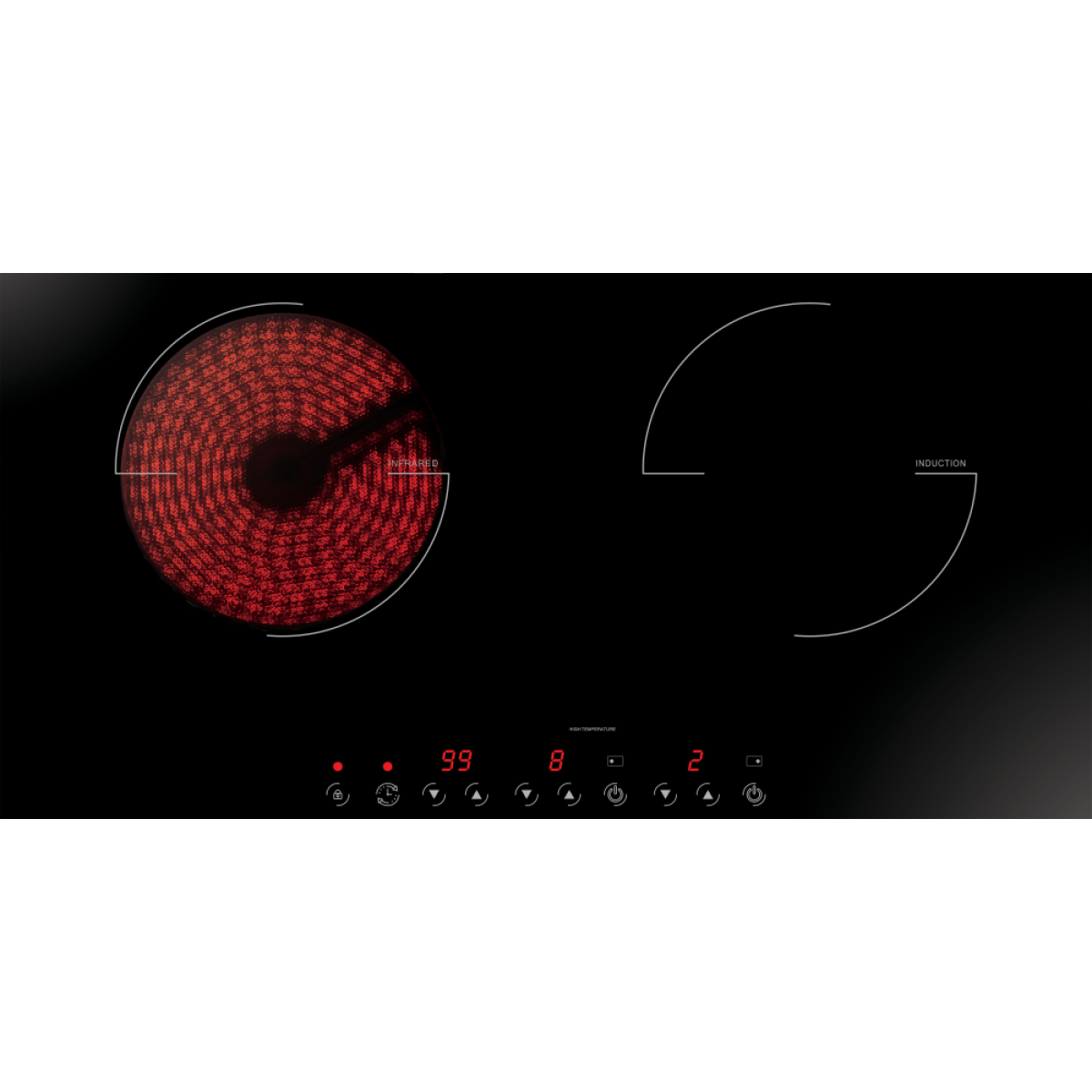 GARWOODS 樂思 EC-2022 59cm 2合1嵌入式電磁電陶爐｜智能功率分配 | 8段火力 | 德國EGO發熱底盤