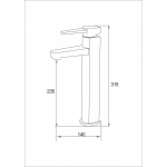Well Bloom Italy 300WL2 不銹鋼拉絲龍頭套裝 (高身面盆龍頭)