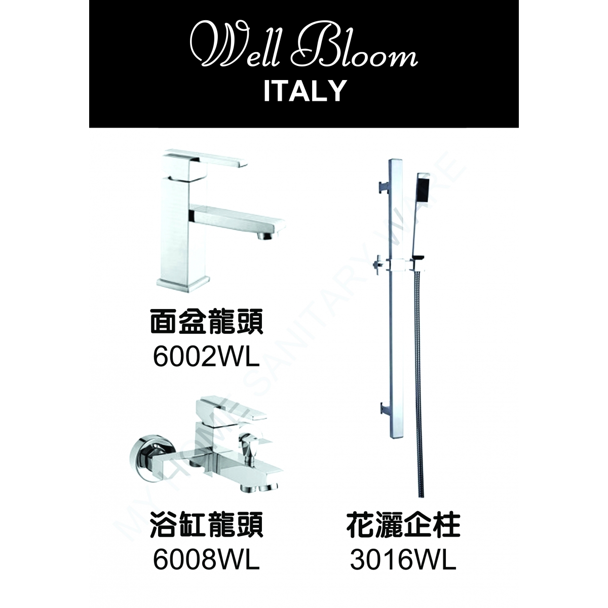 Well Bloom Italy 600WL 不銹鋼拉絲龍頭套裝