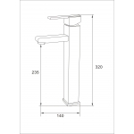 Well Bloom Italy 600WL2 不銹鋼拉絲龍頭套裝 (高身面盆龍頭)