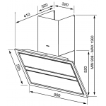 Smeg KCV9NE2 90厘米 傾斜煙囪式抽油煙機 (黑色玻璃)