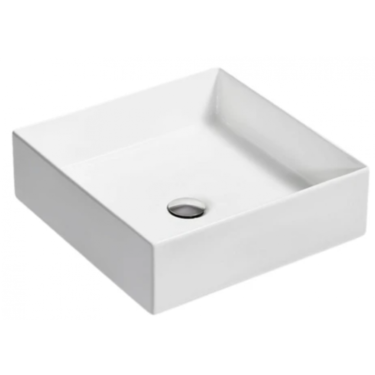 Kohler K-90011T-0 MICA 方形台上式浴室面盆 - 393x393mm，無龍頭孔，無溢水口