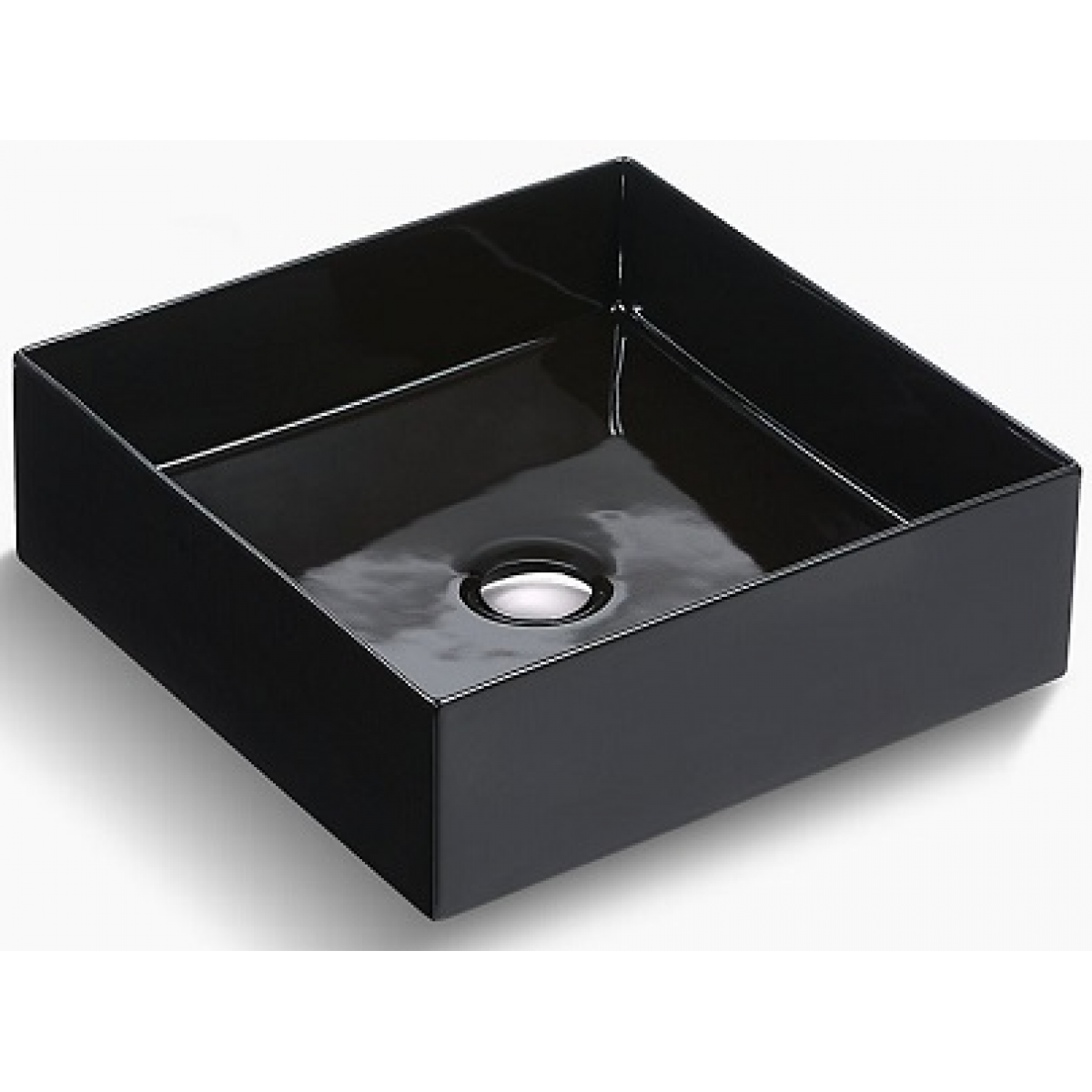 Kohler K-90011T-7 MICA 方形台上式浴室面盆 - 393x393mm，無龍頭孔，無溢水口