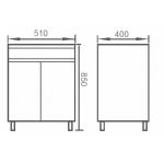 Richford RUS-3301-WH 不銹鋼櫃洗手盆 (白色) - 510x400x850mm，不含配件
