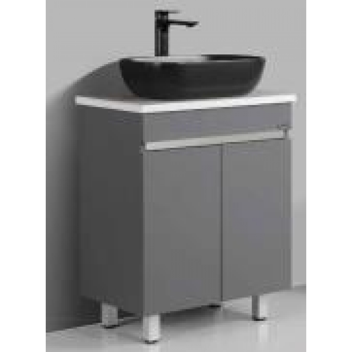 Richford RUS-3310GREY 不銹鋼櫃盆 (灰色) - 600x400x800mm，人造石檯面，連陶瓷盆