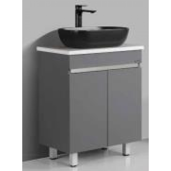 Richford RUS-3310GREY 不銹鋼櫃盆 (灰色) - 600x400x800mm，人造石檯面，連陶瓷盆