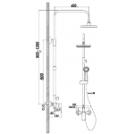 Richford RF173033 淋浴套裝組合 - 銅主體浴缸龍頭，ABS手持花灑